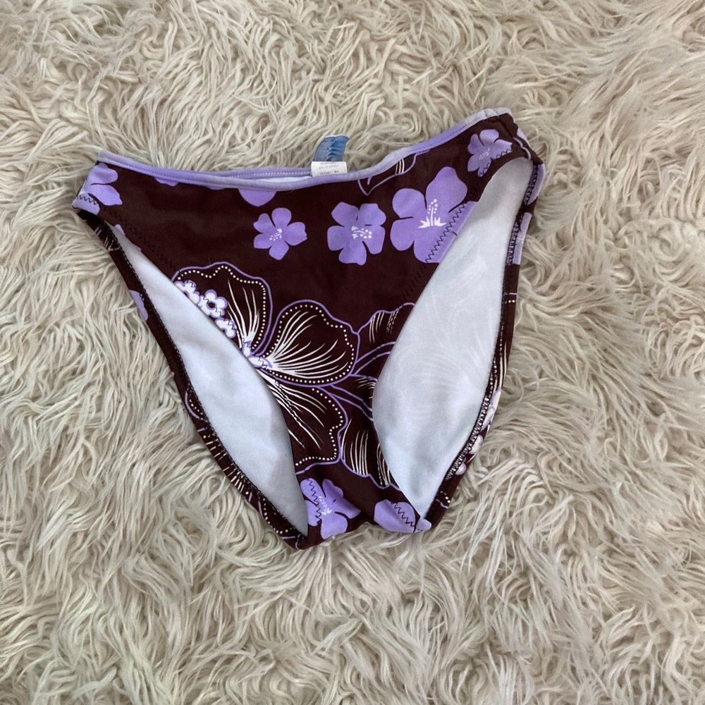 Brown and purple bikini bottom.
